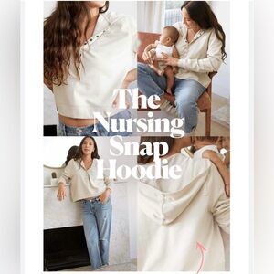 Hatch Collection, The Nursing Snap Hoodie, color Oat, size 0